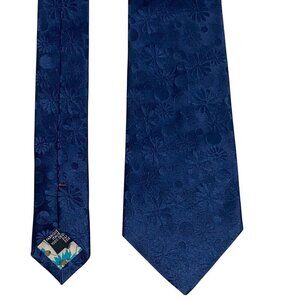 Paul Smith Men's Floral Jacquard Silk Tie Blue With Floral Lining Made In Italy